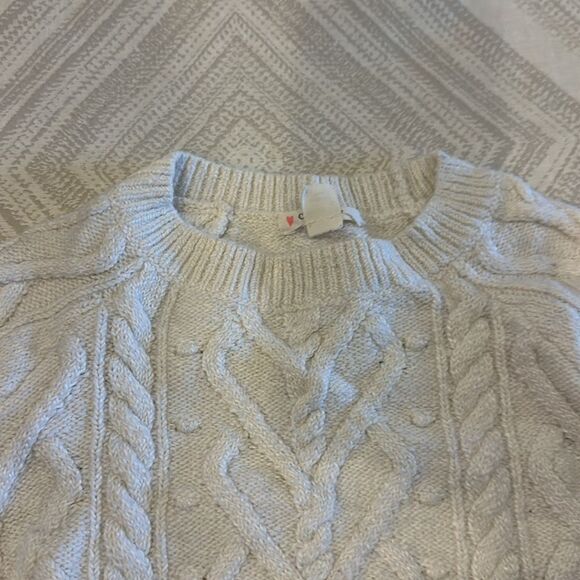 Crewcuts Girls Cable Knit Off White Sweater - Picture 2 of 7